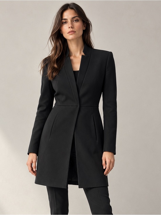 Zara Jackets & Blazers - Zara Black Longline Fitted Blazer Coat size XS
